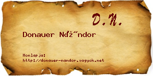 Donauer Nándor névjegykártya